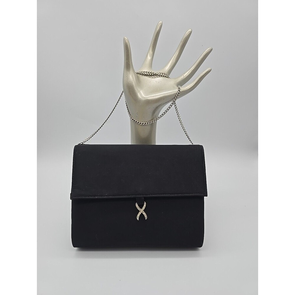 Vintage Andre Black Clutch Purse with Chain Handle